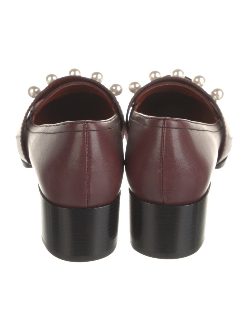 3.1 PHILLIP LIM WINN LOAFERS MALBEC MAROON LEATHER & PEARL ACCENTS W/SUEDE TOP 9 - Picture 4 of 16
